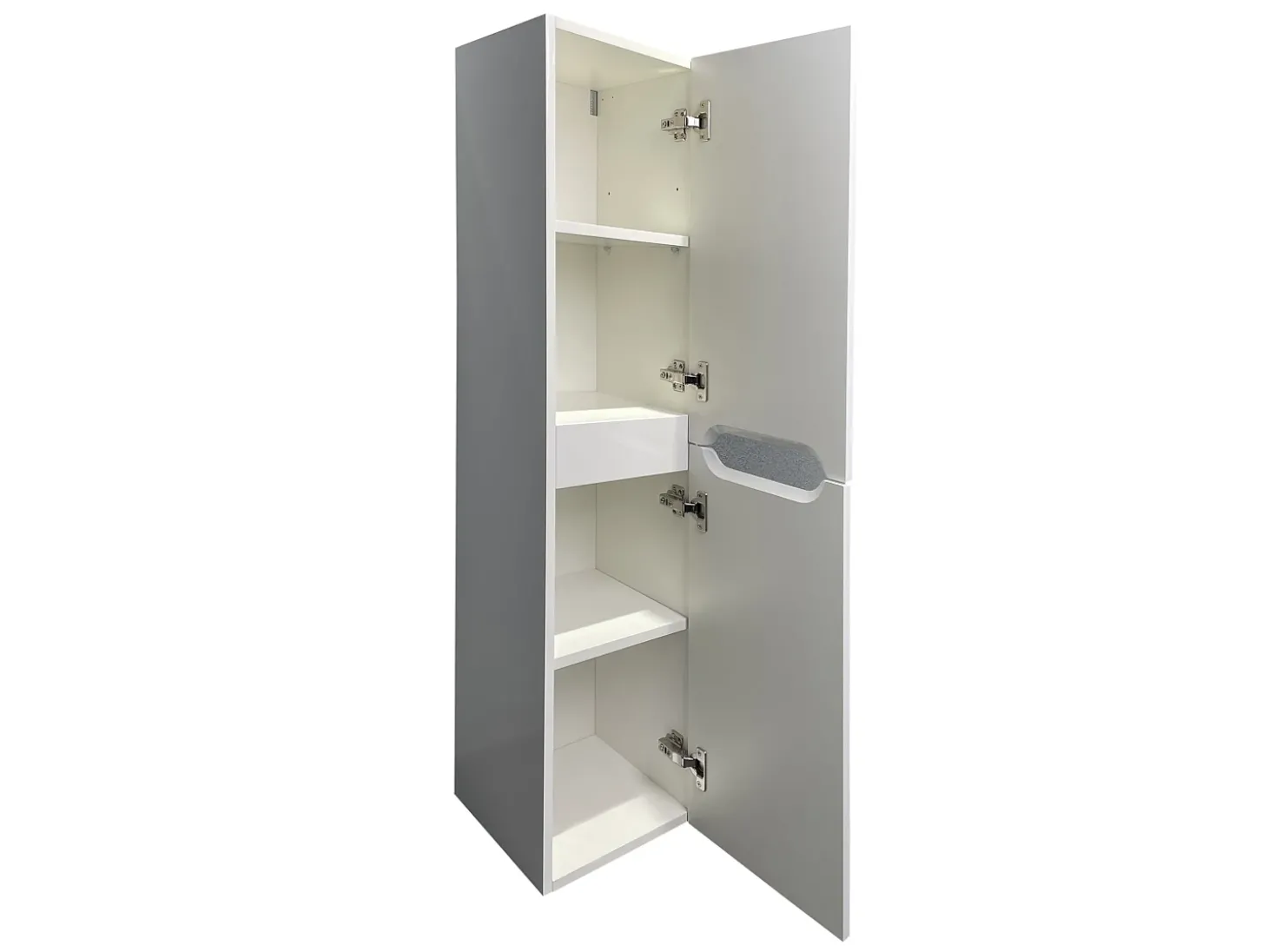 Móvel de casa de banho com lavatório duplo e coluna 120 cm branco SELITA