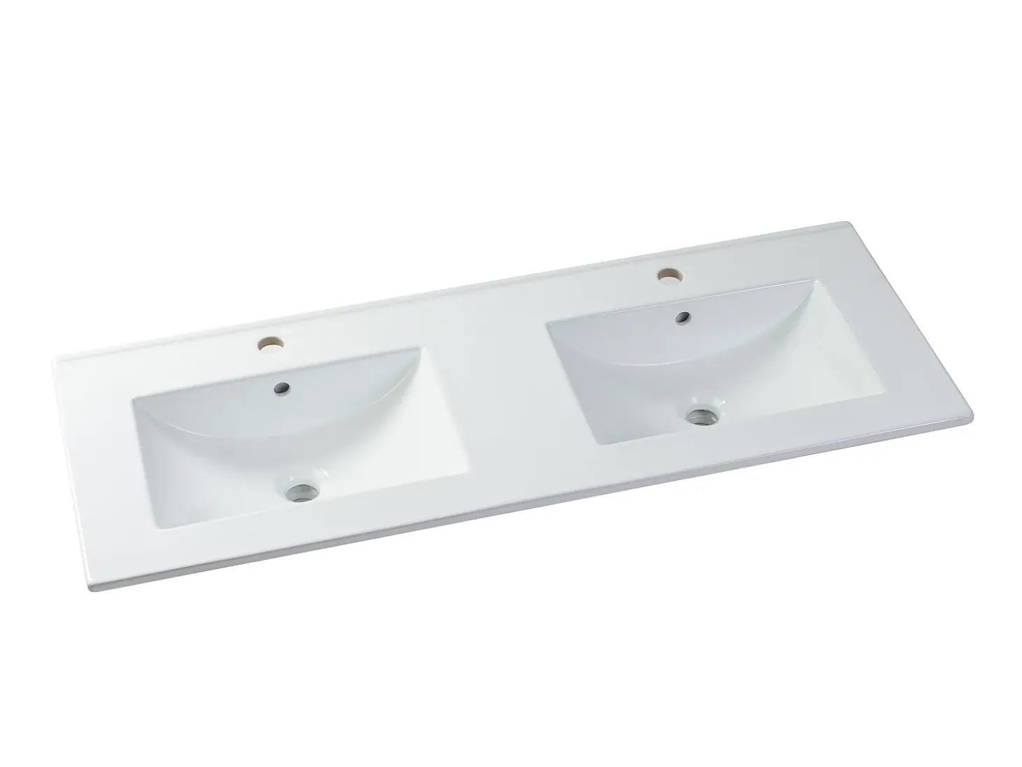 Móvel de casa de banho com lavatório duplo e coluna 120 cm branco SELITA