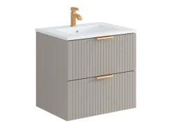 Móvel de casa de banho com lavatório de encastrar e coluna, bege, L60 cm, ZEVARA