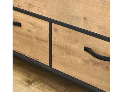 Móvel de casa de banho duplo industrial Sena carvalho dourado/preto 120x92x50 cm (sem lavatório)