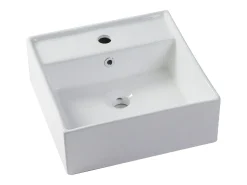 Móvel de casa de banho em carvalho - Lavatório de pousar quadrado - Natural claro - 110 cm - CAVIZO