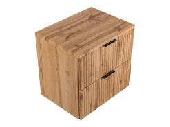 Móvel de casa de banho estriado com lavatório de pousar, cor natural claro, 60 cm, ZEVARA