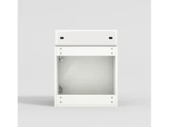 Móvel de casa de banho estriado de parede com lavatório quadrado - 46 cm - Branco (torneira não incluída)