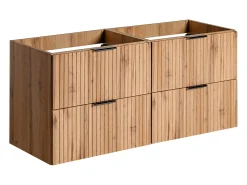 Móvel de casa de banho lavatório de encastrar e coluna natural claro 120 cm ZEVARA