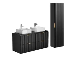 Móvel de casa de banho lavatório de pousar e coluna preto 120 cm ZEVARA