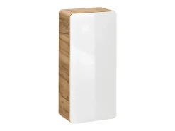 Móvel de casa de banho lavatório duplo cor natural e branco com colunas C120 cm ARUBA