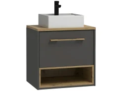 Móvel de casa de banho lavatório individual suspenso com armário de casa de banho 60 cm - YANGRA