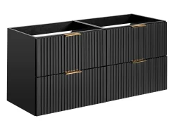 Móvel de casa de banho lavatório de encastrar e coluna preto 120 cm ZEVARA
