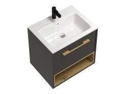 Móvel de casa de banho supenso lavatório embutido antracite 60 cm YANGRA