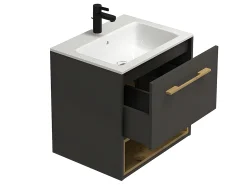 Móvel de casa de banho supenso lavatório embutido antracite 60 cm YANGRA