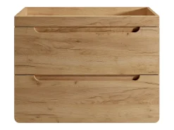 Móvel de casa de banho suspenso com lavatório de pousar quadrado cor natural 80 cm - ARUBA