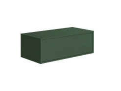 Móvel de casa de banho suspenso lavatório individual verde mate, 2 gavetas 94 cm TEANA