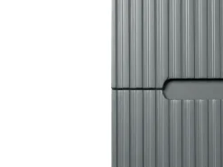 Móvel de casa de banho suspenso com lavatório e torneira - Estriado cinzento - 120 cm - PAVANI