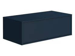 Móvel de casa de banho suspenso azul-escuro com lavatório redondo 94 cm - TEANA II