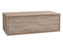 Móvel de casa de banho suspenso com lavatório simples - Carvalho - 94x32 cm - TEANA