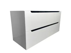 Móvel de casa de banho suspenso com lavatório duplo de encastrar branco 120 cm SELITA