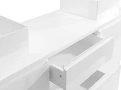 Móvel de casa de banho suspenso com lavatório duplo e espelhos - Branco - 150 cm - JIMENA