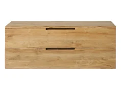 Móvel de casa de banho suspenso em teca clara - 2 gavetas - 115 cm - BIMBING