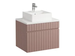 Móvel de casa de banho suspenso listrado cor-de-rosa lavatório de pousar, 60 cm, SATARA