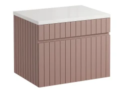 Móvel de casa de banho suspenso listrado cor-de-rosa lavatório de pousar, 60 cm, SATARA