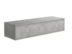 Móvel de casa de banho suspenso lavatório duplo cinza cimento C150 x A32 cm ISAURE