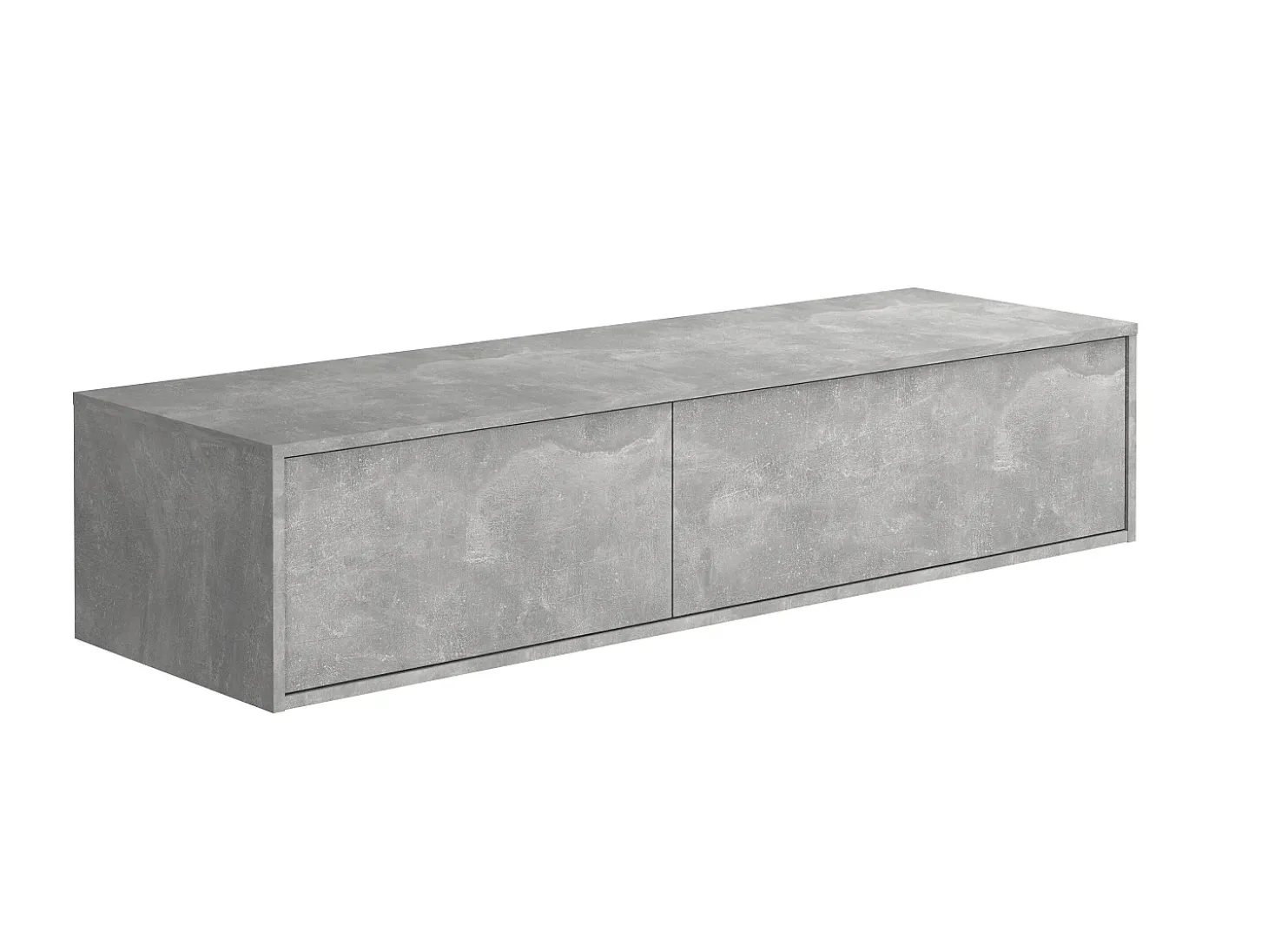 Móvel de casa de banho suspenso lavatório duplo cinza cimento C150 x A32 cm ISAURE