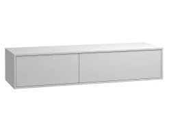 Móvel de casa de banho suspenso lavatório duplo branco C150 x A32 cm, ISAURE