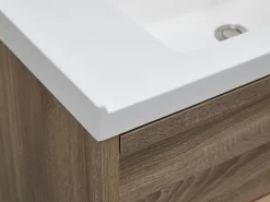 Móvel de casa de banho suspenso com lavatório de encastrar natural claro 120 cm QUADRA