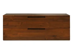 Móvel de casa de banho suspenso em teca escura - 2 gavetas - 115 cm - BIMBING