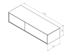 Móvel de casa de banho suspenso de casa de banho azul-escuro C150xA32 cm ISAURE