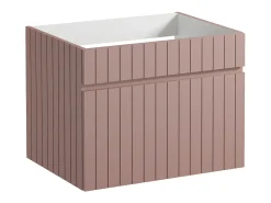 Móvel de casa de banho suspenso listrado cor-de-rosa com tampo, 60 cm, SATARA