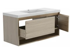 Móvel de casa de banho suspenso lavatório individual cor natural claro 120 cm PUJUKA