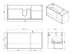 Móvel de casa de banho suspenso lavatório individual cor natural claro 120 cm PUJUKA