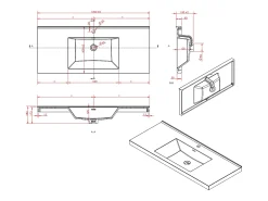 Móvel de casa de banho suspenso lavatório individual cor natural claro 120 cm PUJUKA