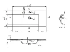 Móvel de casa de banho suspenso estriado com lavatório de encastrar - Branco - 100 cm - PALIRO