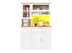 Móvel de cozinha - 104x40x180 cm - con 4 portas e 1 gaveta - con iluminação LED - Branco