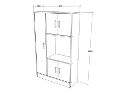 Móvel de cozinha haaus Arno, 5 portas, branco, 90 x 32 x 150 cm