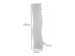 Móvel de entrada Alessandro, Entrada multifuncional moderna, Armário multiuso para hall de entrada, 100% Fabricado na Itália, 40x27h186 cm, Branco brilhante