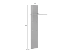 Móvel de entrada Omer, Entrada multifuncional moderna, Armário multiuso para hall de entrada, 100% Fabricado na Itália, 50x27h140 cm, Branco brilhante