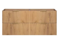 Móvel de lavatório, Carvalho Craft, 120 (2 x 60) x 57 x 46 cm, puxador dourado, sem bancada
