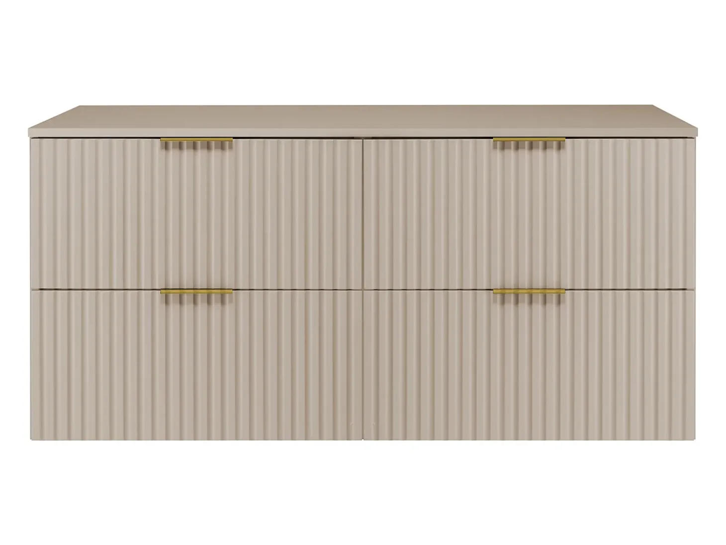 Móvel de lavatório, Caxemira, 120 (2 x 60) x 57 x 46 cm, puxador dourado + Tampo