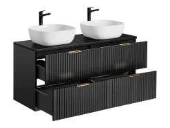 Móvel de lavatório duplo Adriel preto mate 120cm