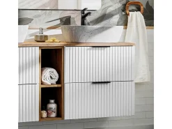 Móvel de lavatório duplo Adriel branco 140cm