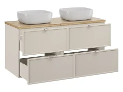Móvel de lavatório duplo Alba caxemira 120cm