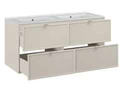 Móvel de lavatório duplo Alba caxemira 120cm