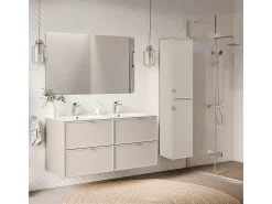 Móvel de lavatório duplo Alba caxemira 120cm