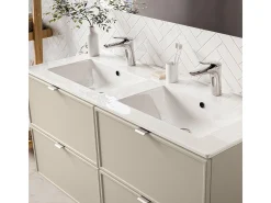 Móvel de lavatório duplo Alba caxemira 120cm
