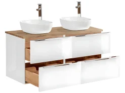 Móvel de lavatório duplo April branco 120cm