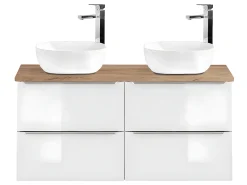 Móvel de lavatório duplo April branco 120cm