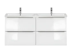 Móvel de lavatório duplo April branco 120cm